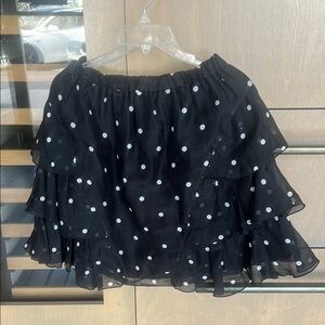 Black Polka Dot Ruffle Skirt